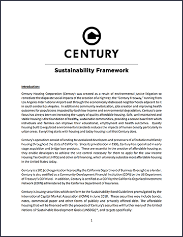 Century Housing Fact Sheet