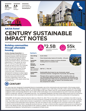 Century Housing Fact Sheet